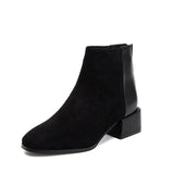 Retro Square Heel Pointed Toe Ankle Boots, Fashion Versatile Chelsea Women's Shoes
