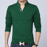 Long-sleeved Funky Solid Color T-shirt for Men