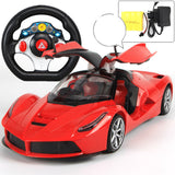 Door Openable Steering Wheel Charging Remote Control Racing Children's Sports Car, RC Toys