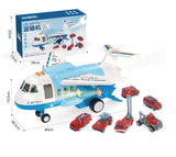 Large Storytelling Plane with Alloy Car Storage, Multifunctional Toy
