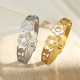 Women’s Hollow Five-leaf Flower Bracelet – Minimalist Floral Fashion Jewelry