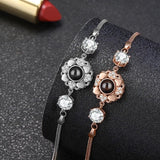 925 Silver Sunflower Projection Bracelet for Women