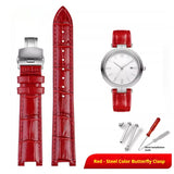 Slub Pattern Leather Watch Strap – Comfortable Flat Interface Replacement Band (Watch not Included)