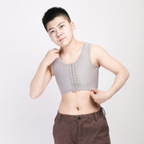Front Buckle Corset, Les Short Handsome Mesh Buttoned Vest