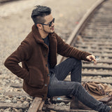 Autumn and Winter Men's Plush, Stand Collar Coat, Male Fleece Fur Jacket