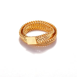 Copper Plated Faux Gold, High Color Snake Bone, Chain Ring