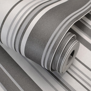 Black and White Vertical Stripe Non-woven Background Wall