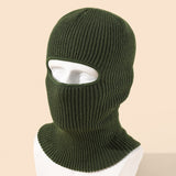 Single Hole, Solid Color Acrylic Mask, Knitted Hat