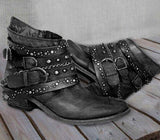 European and American Plus Size Rivets Short Boots