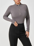 Fashion Long Sleeve Jumpsuit, Seamless Slimming Shapewear for Women's Romper