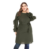 Muslim Long Sleeves Round Neck Mother's or Wife's Dress