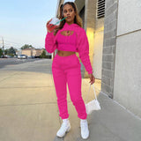 Three-piece Solid Color Set – Hooded Sweatshirt, Vest and Drawstring Trousers