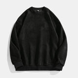 Suede Look Solid Color Casual Turtle Neck Sweatshirt for Men, Soft Premium Winter Pullover