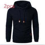 Men’s Jacquard Hooded Sweater – Long-sleeved Warm Solid Knit Hoodie