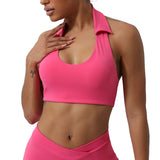 Women's Solid Color Lapel Halter Yoga Vest
