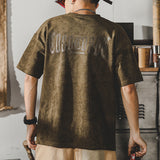 Retro Washed T-shirt, Heavy Short-sleeved Shirt for Men