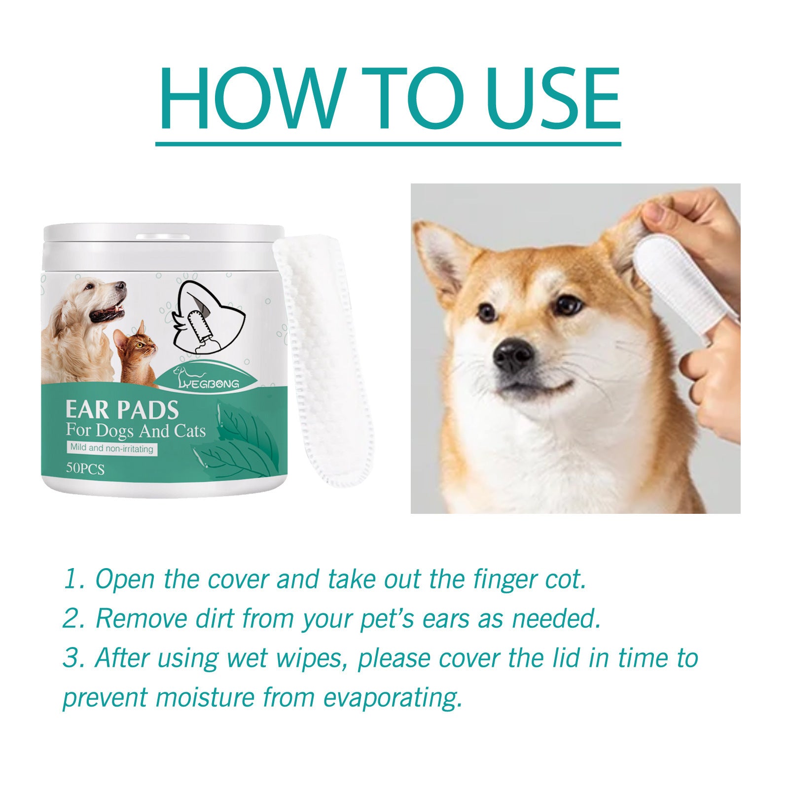 Pet Ear Cleaning, Cat Dog Ear Mite Earwax Care, Meatus Acusticus Clean ...