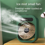Air Conditioning Fan Desk Misting Air Cooler, Cooling USB Rechargeable Humidifier, Portable Spray Fan with 3 Wind Speeds, Tools for Home Office