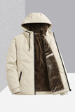 Men's Jacket with Fleece, Thick Cotton, Casual Hooded Stand-up Collar Cardigan