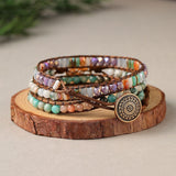 Couple Bracelet with Natural Stones – Handwoven Multi-layer Tree of Life Design