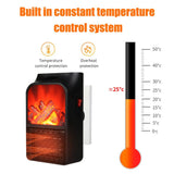 Mini Electric Fireplace Heater, Warm Air Fan 220V 50Hz, Electric Heater with Log Flame Effect