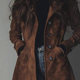 Women’s Long Trench Coat in Western Style for Fall & Winter