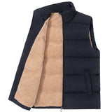 Winter Fleece Lined Coat, Men's Outdoor Warm, Vest Style Jacket
