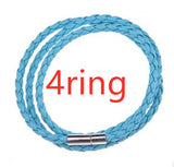 Men's Braided Genuine Leather Bracelet, Stainless Steel Beads, Charm Band for Boys