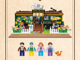Vintage Train Coffee Shop Building Blocks – Street View Model Gift Toy