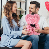 Valentine's Day Gift Rose Bear, Eternal Flower Rose Teddy Bear, PE Foam Toy for New Year's Eve