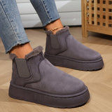 Fashion Flat Thick-soled Cotton Shoes, Round Toe Warm Plush Ankle, Winter Snow Boots for Women