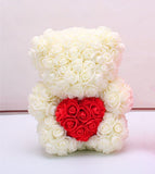 Valentine's Day Gift Rose Bear, Eternal Flower Rose Teddy Bear, PE Foam Toy for New Year's Eve