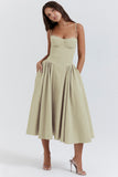 European and American Elegant Palace Style, New Low-cut Suspender, Large Swing Dress for Women