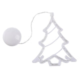 Christmas LED Suction Cup Chandelier Lights – Santa, Elk & Snowman Window Decorations, Battery-powered Holiday Party Lamps