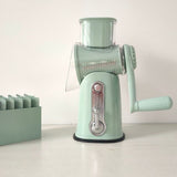 Hand-cranked Drum Shredder & Slicer, Multi-functional Manual Vegetable Cutter for Home Kitchen