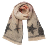 Women’s Gradient Star Scarf – Jacquard Knit Autumn Winter Circle Neck Wrap