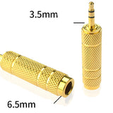 Adapter for Microphone, Female Hole to 6.35 Male Plug (Pack of 2)