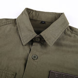 Men's Long Sleeve Solid Color Shirt with Pockets