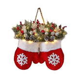 Glove-shaped Christmas Wreath – Decorative Garland for Door, Window & Gate, Xmas Party Decor