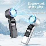 Turbos Chilled Ice Sensation Cold Fan, Super Mini Speed Fan, USB Powered Digital Display for Outdoor Camping Travel
