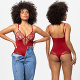 Women’s Lingerie Jumpsuit – Lace Stitching Bodysuit with T-back