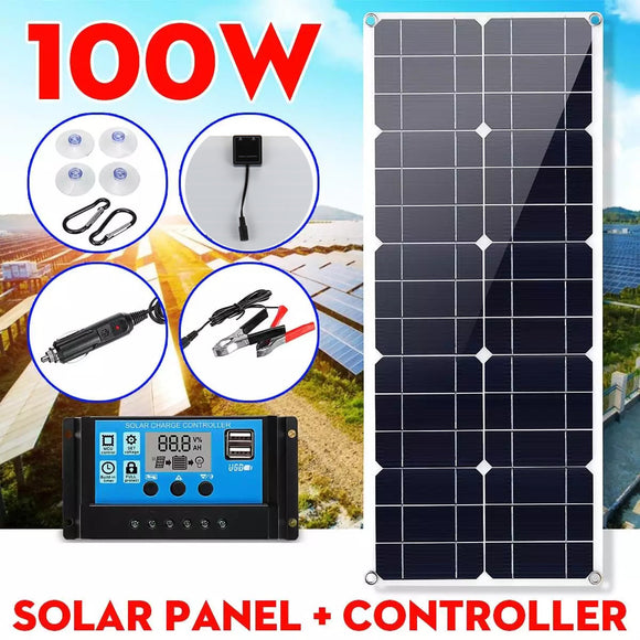 30W 18V Semi-flexible Outdoor Solar Charging Panel, USB Phone Charger
