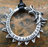 Vintage Nordic Rune Necklaces for Men, Stainless Steel Norse Runes Viking Pagan Elder Futhark Pendant, Amulet Fashion Jewelry