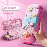 Three-dimensional Pencil Case, Primary School Kindergarten Cartoon Large Capacity Pencil Box