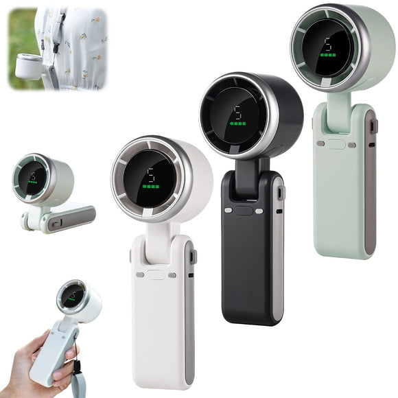Hanging Neck Indoor Outdoor 180 Degree, Folding Desktop Mini Device, Hand-held High-speed Powerful Turbo Fan