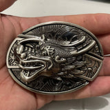 Bullhead Animal Knife, Denim Hip Hop Skateboard, Buckle Belt (Leather Belt not Included)