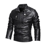 Men’s Retro American-style Lapel Leather Jacket - Plus Size