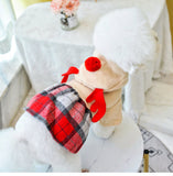Warm Clothes for Dogs and Cats, Red Check Elk Skirt