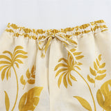 Loose Printed Long Shirt, Elastic Waist Shorts + Shirt Suit