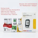 Multifunctional Blood Glucose, Uric Acid and Cholesterol, 3-in-1 Meter